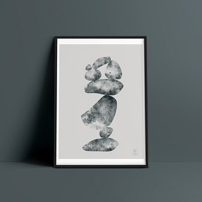 Rock balance 2 book illustration concept design drawing illustration