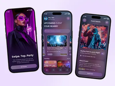 Event Management Mobile App UI app design booking booking app design event app event application event booking app event management event planning event project eventappdesign meetup mobile app mobile app design online booking app party party app social ticket booking app ui