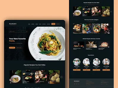 RECIPEHIVE - Landing Page UI/UX landing page recipes ui uiux website