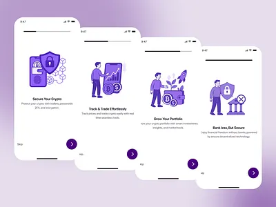 Onboarding UI aboutapp illustrations nextbutton onboarding progressbar slidebar ui ux walkthrough