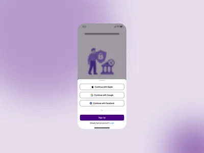 Sign Up Options UI accountcreation signup signupwithgoogle