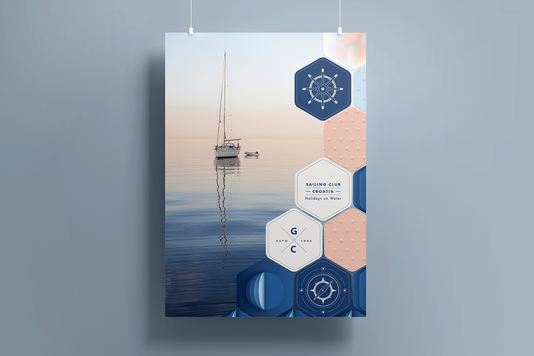 Nautical branding kit abstract branding colors design flyer design geometric graphic design logo nautical navy blue poster design summer vector