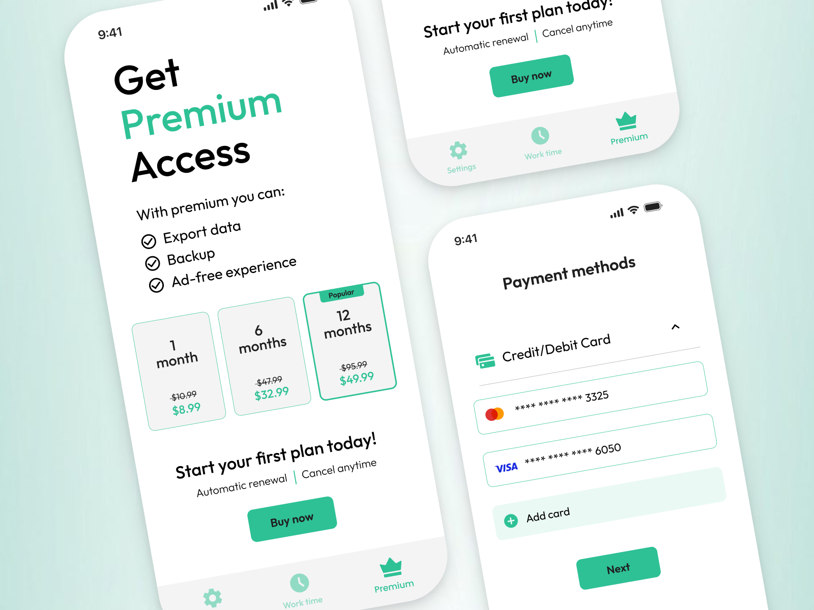 Premium subscription - Mobile App Design app app design design ecommerce interface landing page mobile mobile app mobile design mobile interface onboarding screen premium product design splash screen ui ui design uiux ux ux design website