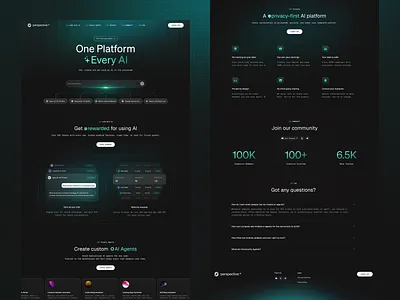 Perspective AI. Website. ai banner cards crypto gradient token ui web3