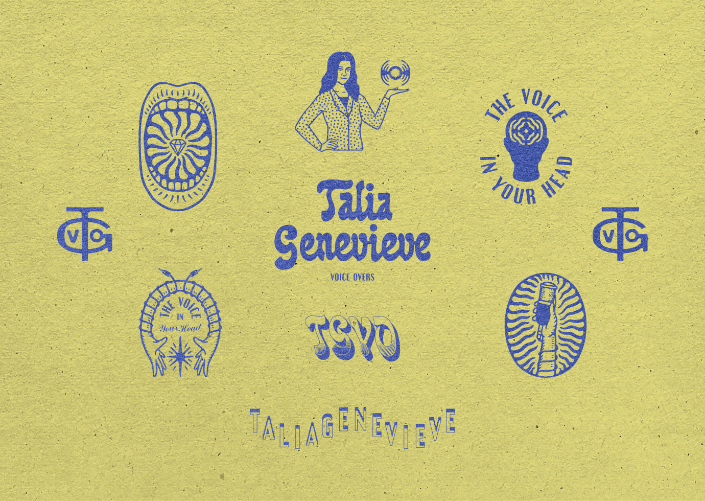 Talia Genevieve brand design brand identity branding business logo graphic design illustration logo logo design personal identity personal logo vintage vintage design vintage logo visual identity