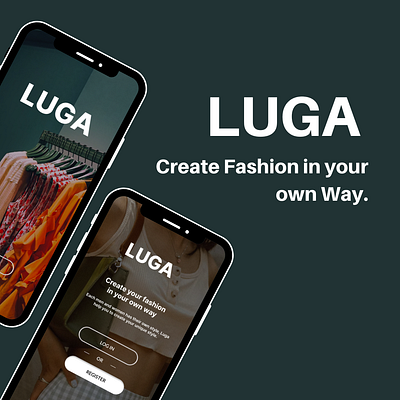 LUGA: Mobile Fashion App app branding design graphic design illustration logo typography ui ux vector