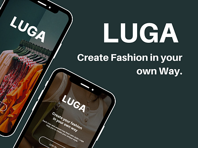 LUGA: Mobile Fashion App app branding design graphic design illustration logo typography ui ux vector