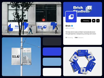 Brick Studio - Real Estate - Branding brand design branding building business card cards corporate branding corporate identity graphic design identity identity design logo logotype real estate real estate agency real estate branding real estate logo rent social media social media marketing design visual identity