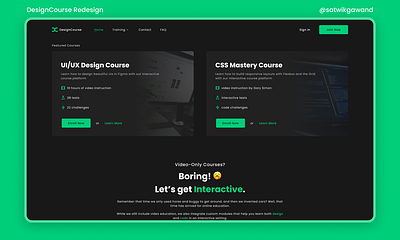 DesignCourse Landin Page Redesign concept concept design design design course figma gary simon landing page ui uidesign web design
