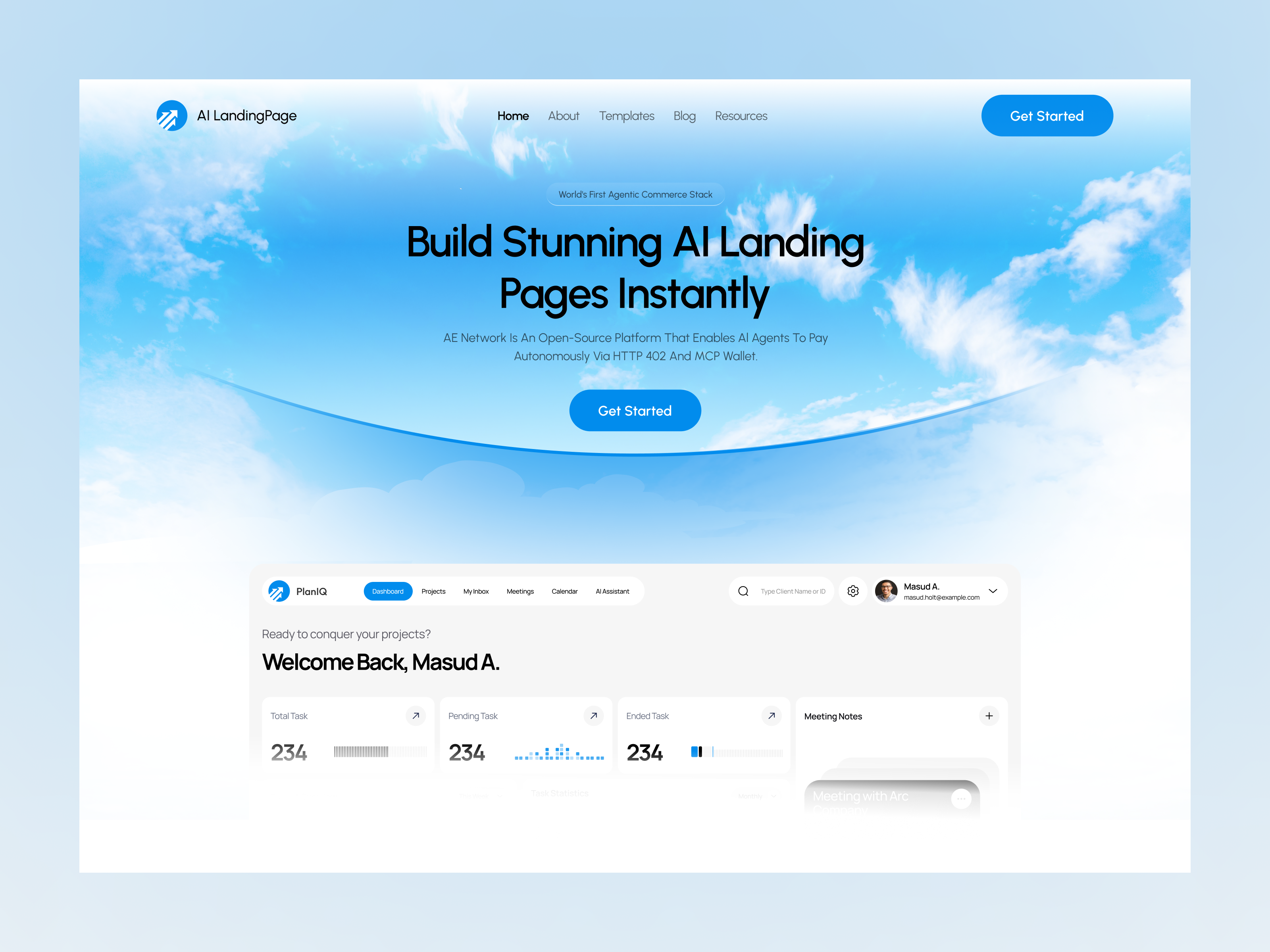 AI LandingPage - Website Creation Platform ai dribbble hero section landing page page builder responsive design saas ui design web web design website website builder