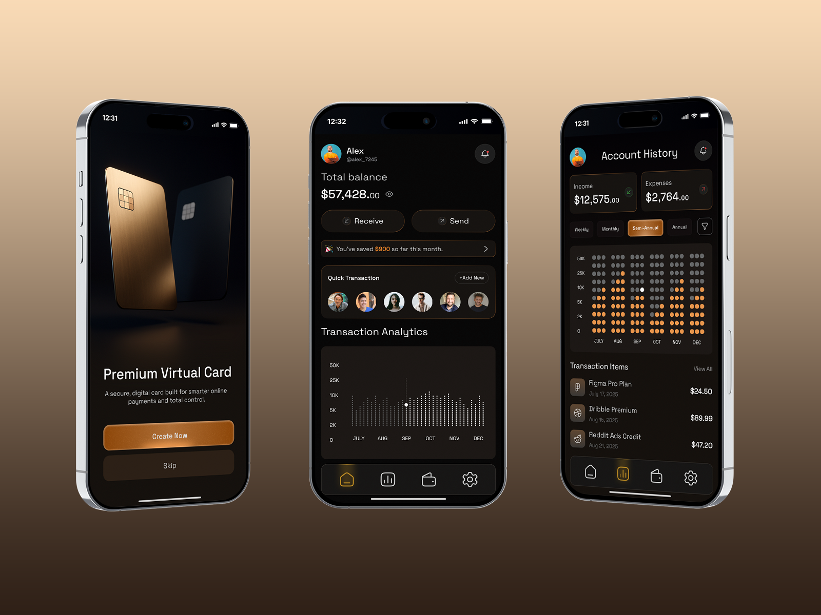 Premium Virtual Card & Smart Finance Mobile App UI Design ai clean mobile interface crypto wallet digital wallet fintech fintech app design mobile banking ui mobile wallet mobile wallet design modern app design payment app premium app design uiux virtual card app