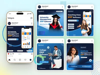 EduVAULT Social Media Banner Design UI academictools bannerdesign brandidentity branding creative dribble education educationtech edumanagement institute learningplatform socialmediadesign socialpost students uidesign