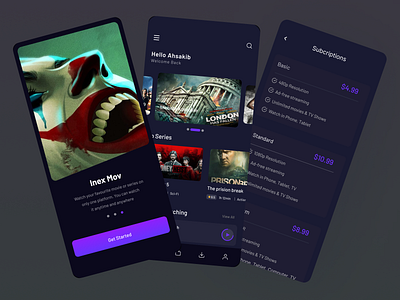 Movie Streaming mobile app design appdesigner appui figma figmapp ios iosui mobileappdesigner mobileapplication mobileui uidesigner uiux uiuxdesign uiuxdesigner visualdesigner