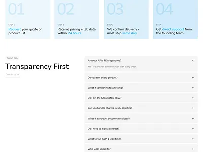 How it works + FAQ section - Helixa Labs faq how it works landing page section web website