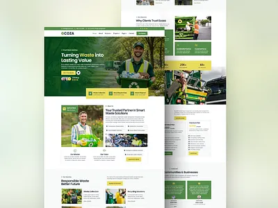 Eco & Recycling Company Landing Page Design cleaning company cleaning service cleaning service landing page cleaning service website eco ecology green energy landing page landingpage recycling recycling website ui waste management waste management landing page waste management website web design wordpress
