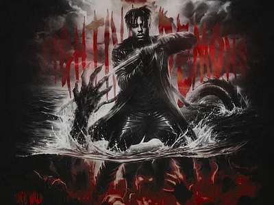 Alternative visual direction for Juice Wrld album art cover art design graphic design motion graphics photoshop