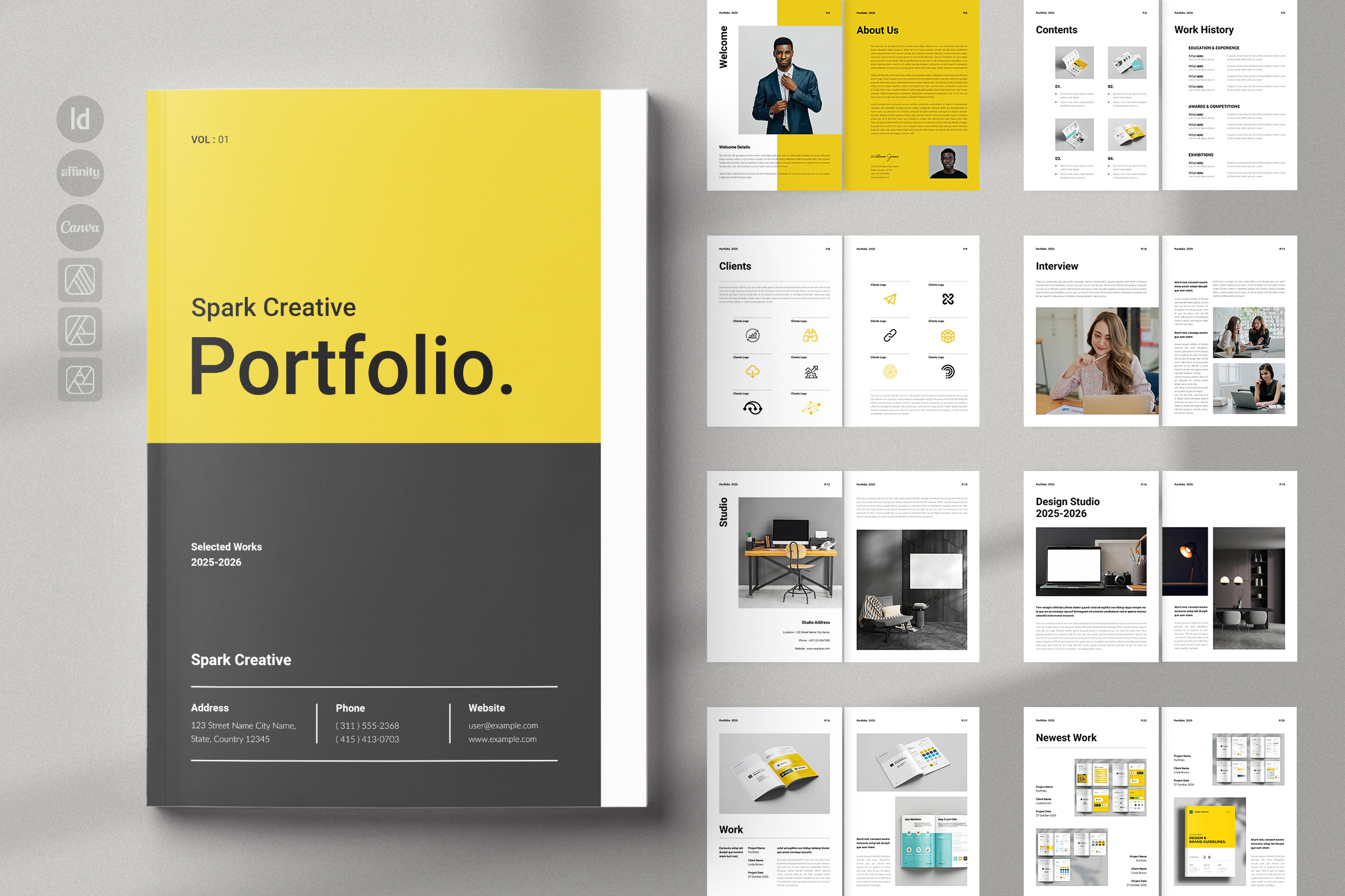 Works / Design Portfolio Template agency architecture portfolio brand guideline branding brochure business portfolio canva creative design design portfolio editable graphic design layout minimal personal portfolio portfolio portfolio template print resume works portfolio