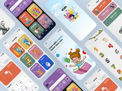 Kids Learning App UI Exploration appdesign colorfului design trends educationapp figmadesign interactiondesign kids learning app ui design kids mobile app design kidsapp learning kids mobile app design mobile app design modern ui design playfuldesign ui ux ux design