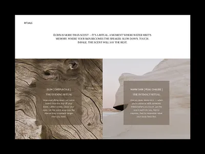 ÉCRIN Rituals — Perfumed Soap as a Daily Ceremony beauty product ui concept design editorial layout fragrance concept lifestyle brand luxury skincare minimal web design niche fragrance perfumed soap product storytelling ritual design self care ritual sensory experience wellness design