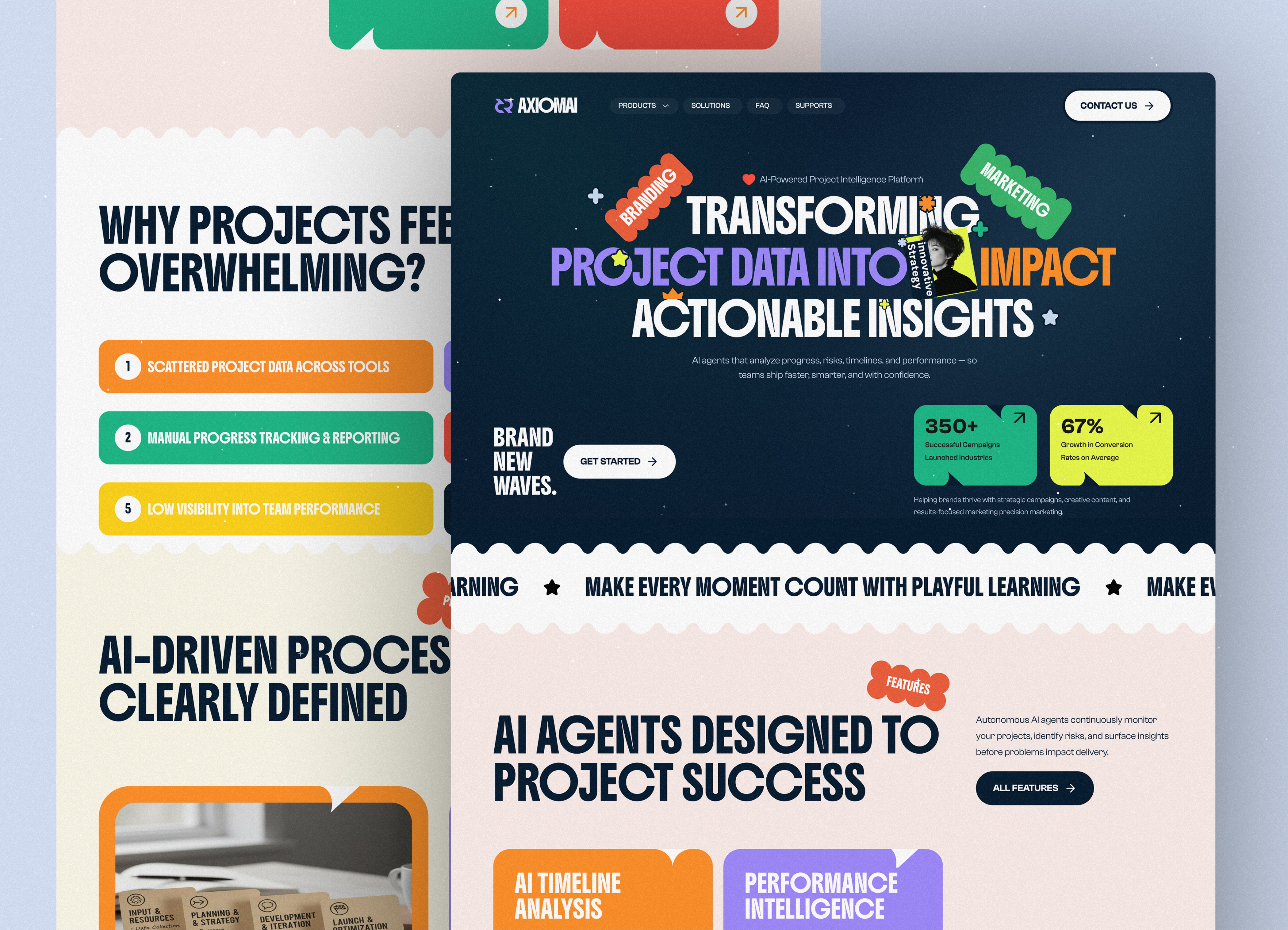 AI Smart Agent Project Management Website ai ai agent ai landing page ai product ai sales agent ai web design ai website automation landing page b2b b2b website dashboard landing page landing page design mobile app product design project management saas saas website task management website web design