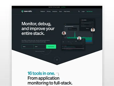 New Relic Website branding design ui ux website