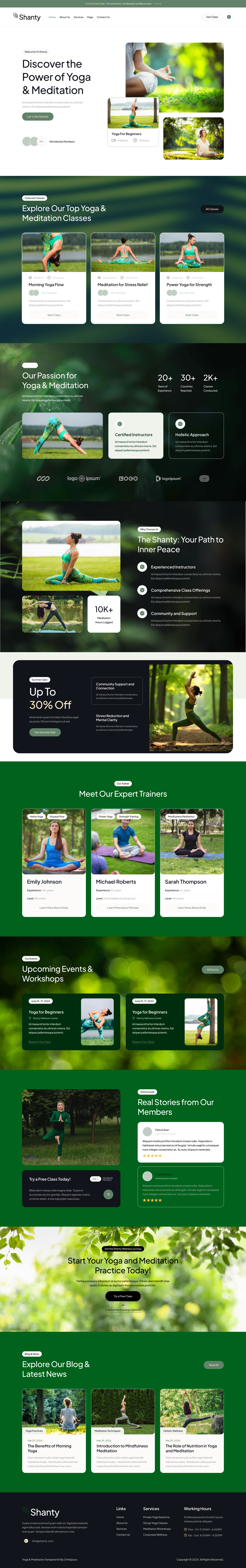 Meditation/Yoga Website Landing Page Design advertisement branding design graphic design illustration logo typography ui ux vector