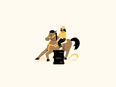 Barrel Racing Rodeo 02 Editorial Illustration by James Olstein editorial editorial illustration illustration james olstein rodeo texture vector