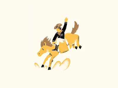 Bareback Riding Rodeo 04 Editorial Illustration by James Olstein editorial editorial illustration illustration james olstein rodeo texture vector