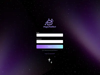 MagicMailBot Logo and Landing Page ai app bot brand design branding chatgpt design graphic design landing page logo openai startup ui