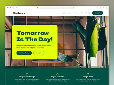 Tomorrow Is the Day — Bold Hero Concept bold design brand concept clean ui colorful ui creative ui design inspiration digital design dribbble shot hero section interface design landing page layout design marketing website modern ui typography ui design ux ui visual design web design website concept