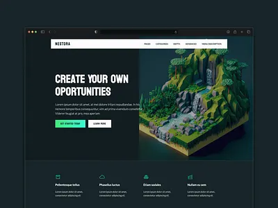 Modern Hero Layout 3d illustration brand concept creative ui dark ui design inspiration digital design dribbble shot hero section immersive design interface design isometric design landing page layout design modern ui product design ui design ux ui visual design web design website concept