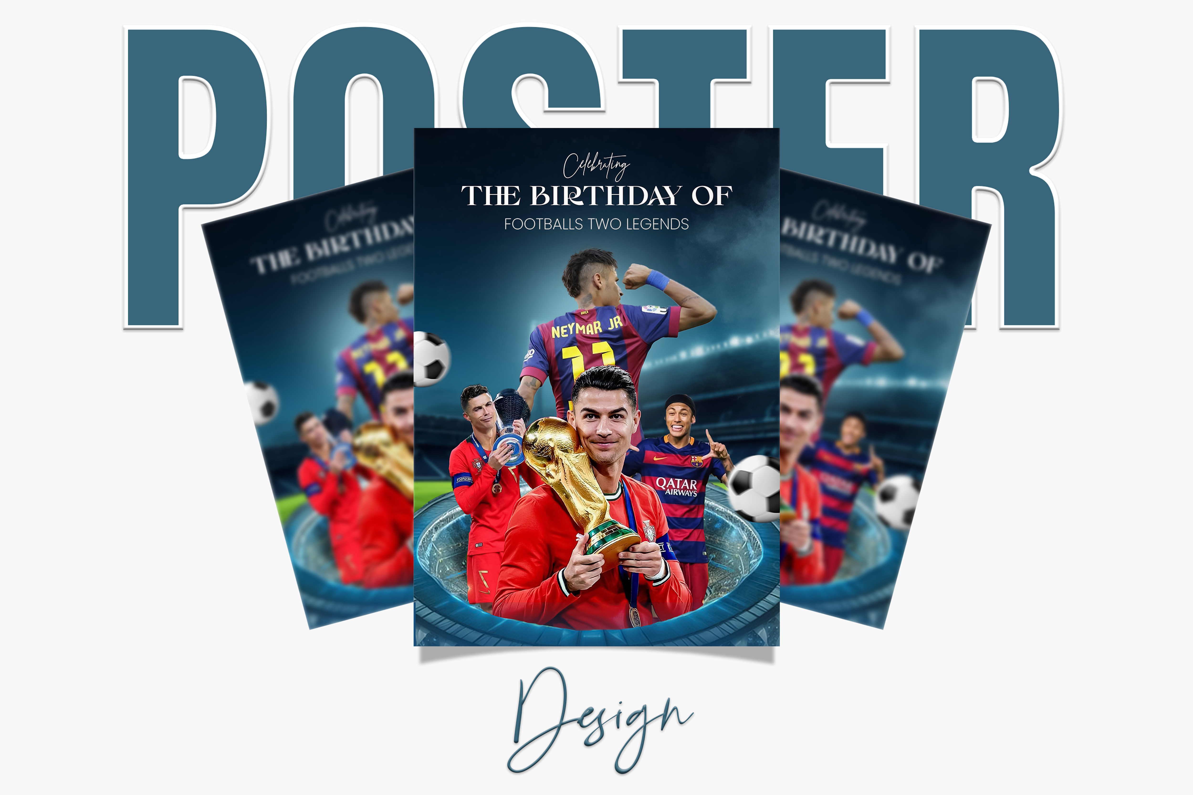 Football Icons Birthday Tribute Description: A quick exploration graphic design