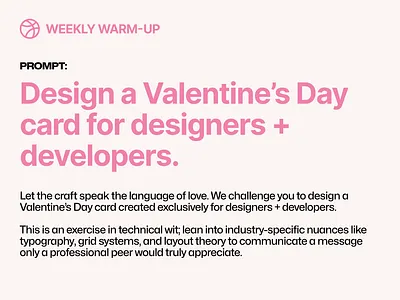 Design a valentines card dribbble warm up