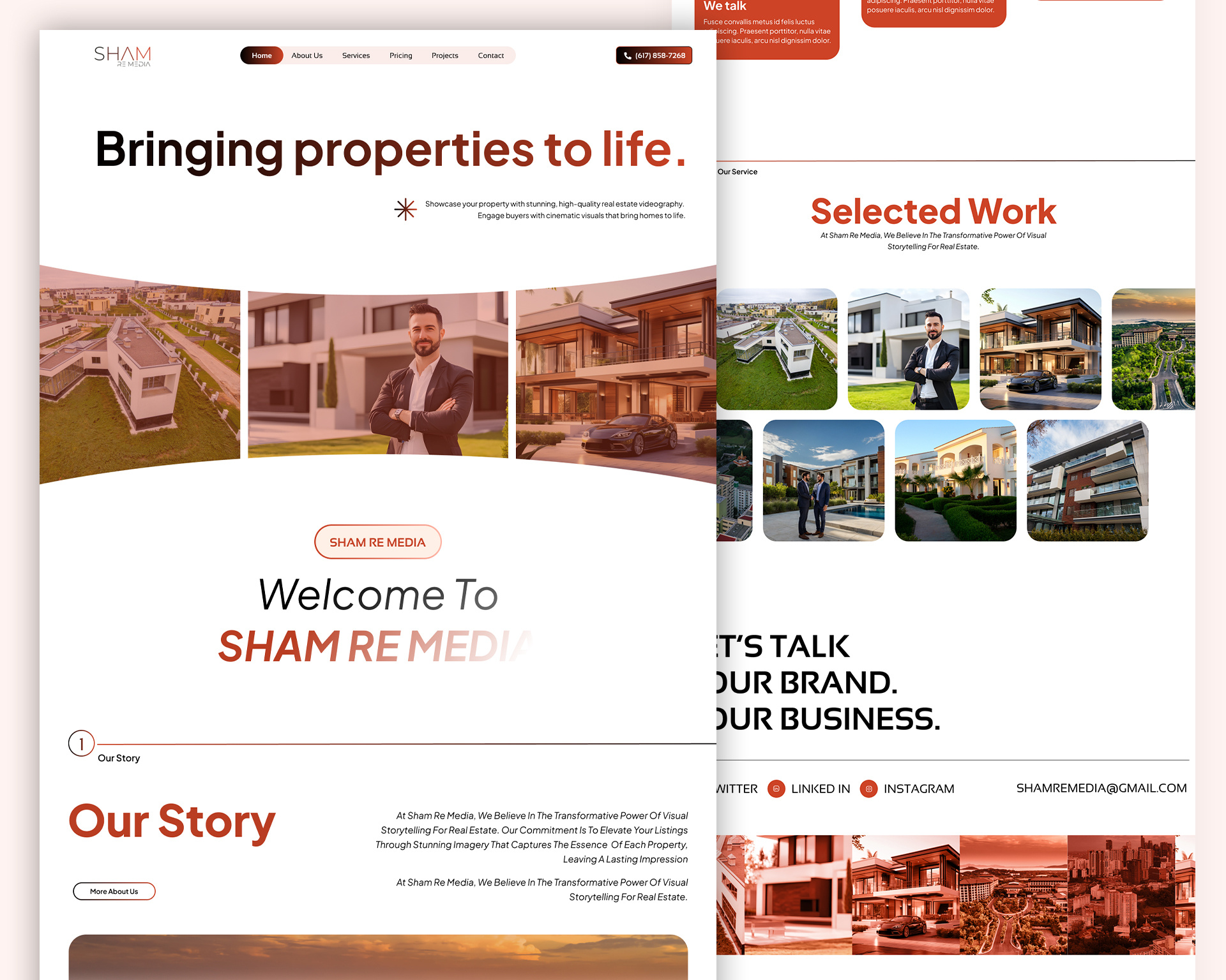 Real Estate Digital Media Website, Landing, Home Page booking creative agency dashboard ui digital media e commerce design figma graphic design landing page luxury minimal product design property real esate ui ui ux design user interface ux visual design website wireframe