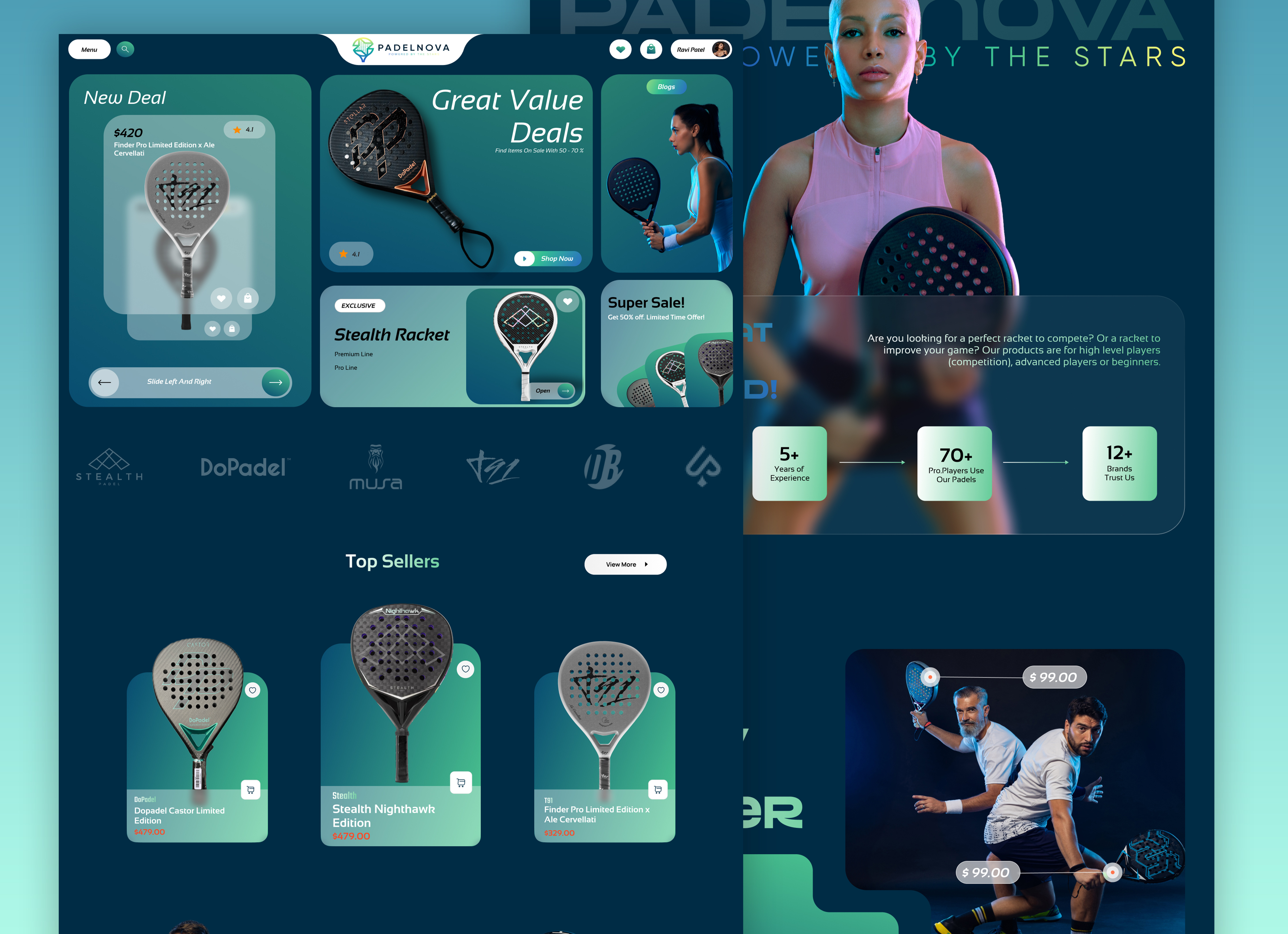 Padel, Sport Marketplace website ui design concept clean ui conversion optimization design system digital product e commerce design figma interaction design landing page luxury minimal ui padel prototype responsive web design saas sport startup design ui design ux design website design wireframe
