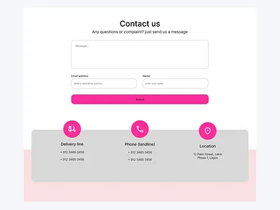 Contact us page - ui/ux landing page design contact us page landing page ui