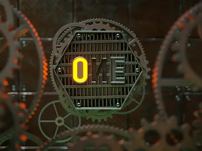 Steampunk Logo Design 3d brandidentity branding coogwheel design digital art graphic design graphics icon logo logo design logomark logotype noai octane render steampunk steampunkart texture typography