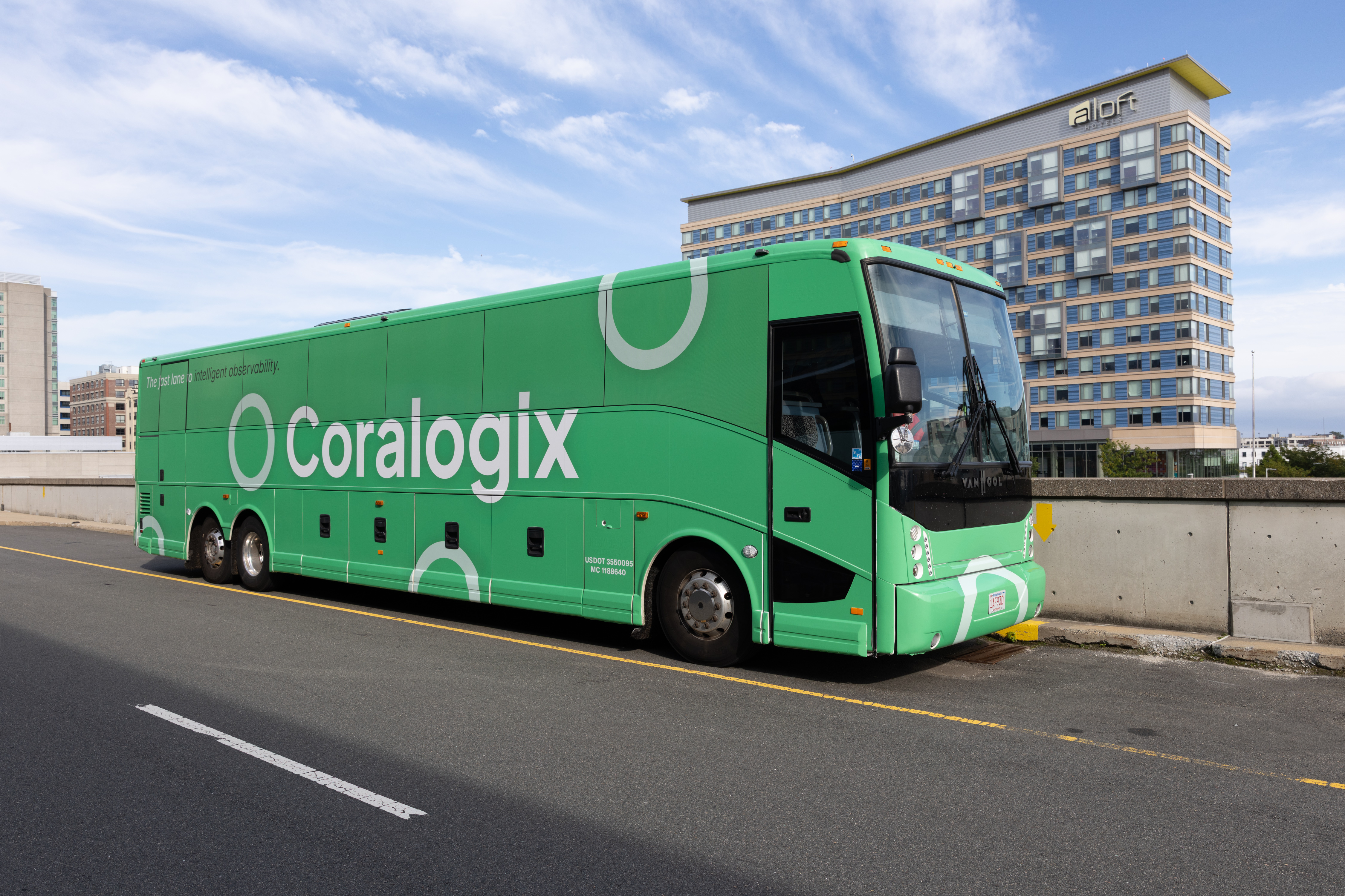 Coralogix Bus Wrap branding bus bus wrap design graphic design logo vector vehicle wrap