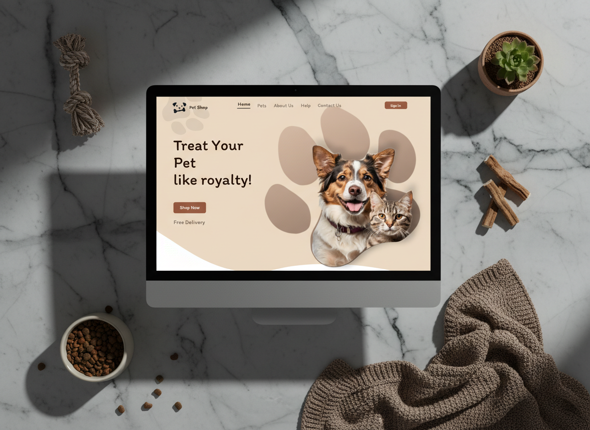 Pet Shop UI/UX Design (Desktop) desktop figma pet pet shop ui ux web design