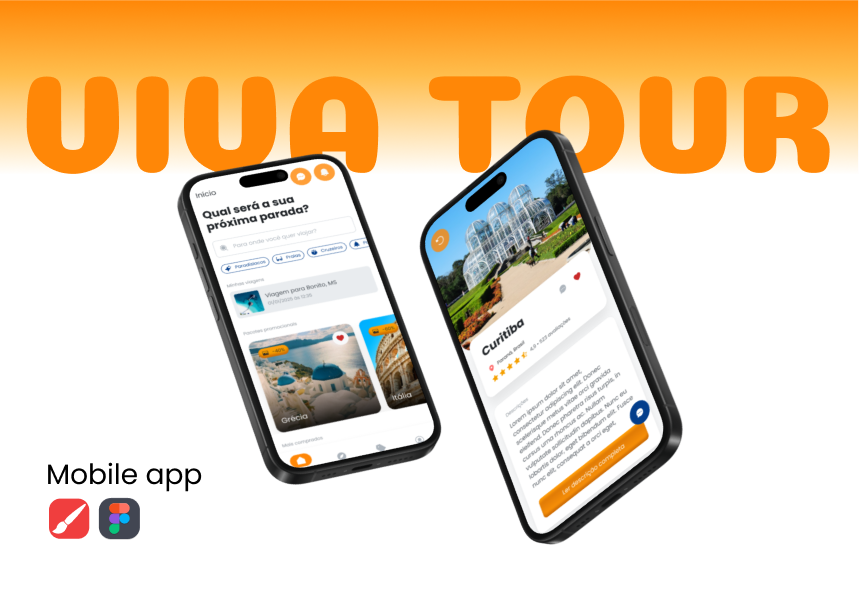Mobile App - UI Design app de viagens app design arte digital figma ilustração mobile app ui ui design uiux web design