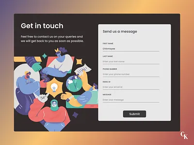 Daily UI 28 - Contact Us contact us contact us webpage contact us website ui dailyui dailyui day 01 design graphic design illustration ui ux
