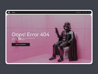 StarWarsToys – 404 Page 404 404 page ai ai illustration concept darth vader design e commerce error landing minimal star wars ui web
