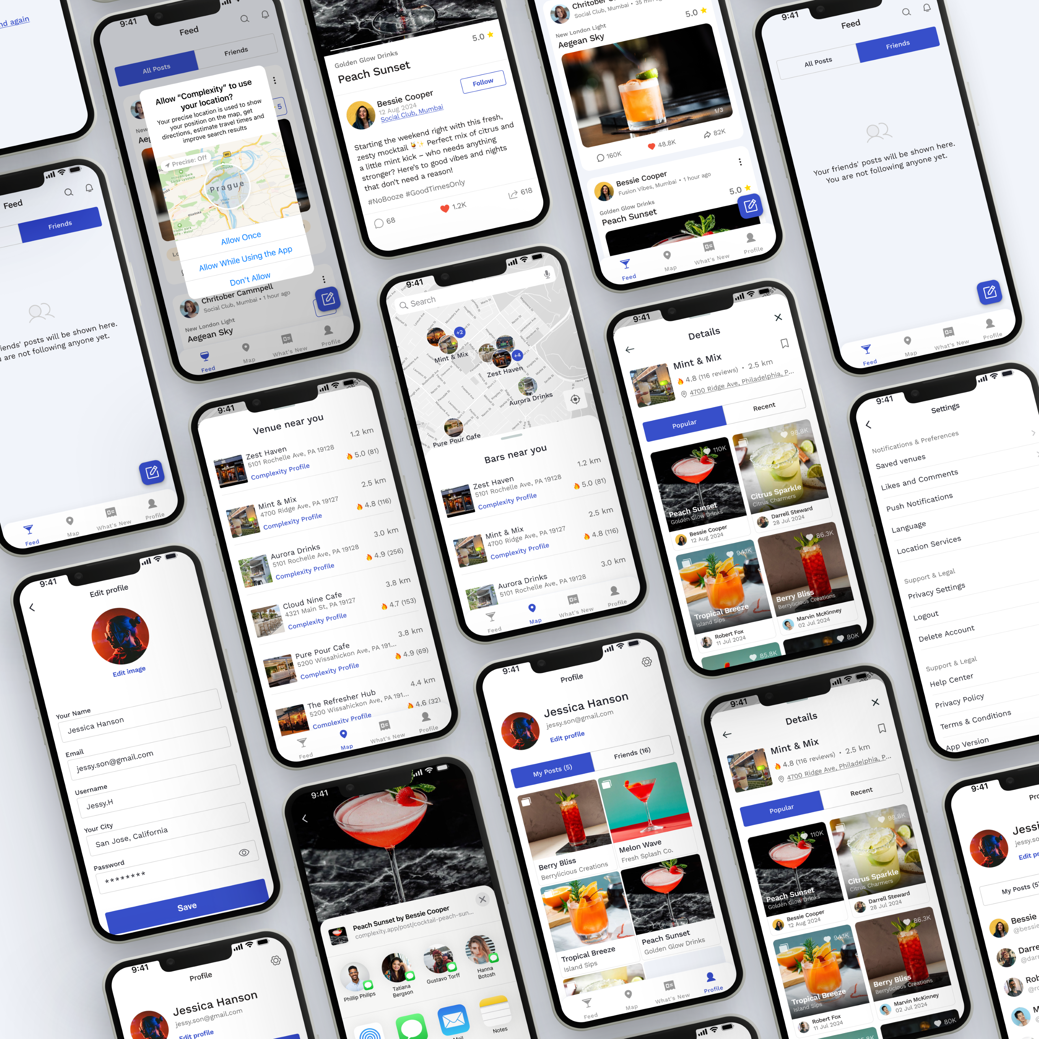 Complexity | Social App for Non-Alcoholic Vibes alcoholfree application community feed filter ios map mobile mobile app post profile review search social socialapp socialfeed userreviews