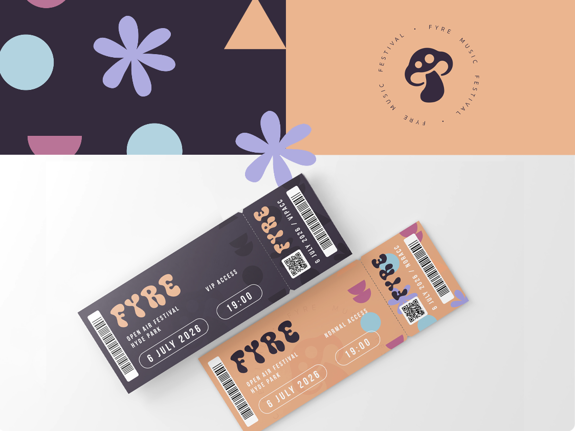 Fyre Tickets branding graphic design logo