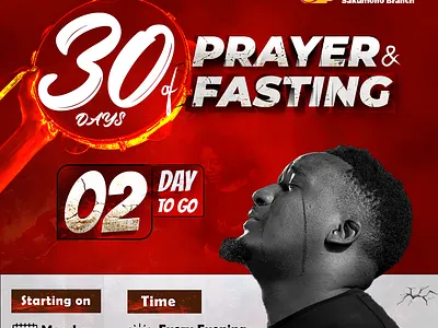 Church 30 Days Prayer & Fasting Countdown branding church church flyer colorful design composition gospel graphic design