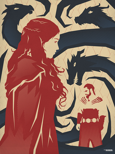 Fire & Blood design illustration poster