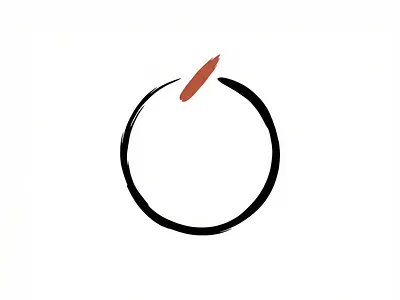The Zen Circle – Abstract Ink Wash Concept branding illustration logo minimal vector