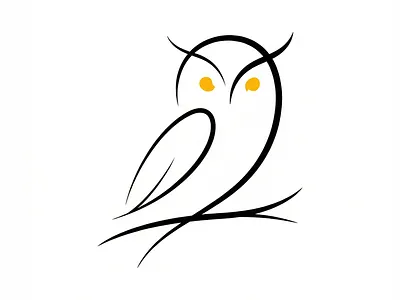 Owl Vision – Fluid Monoline Logo branding illustration logo minimal vector