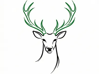 The Verdant Stag – Organic Brush Stroke Identity branding illustration logo minimal vector