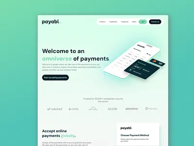 Payabl application bank bankwebsite fintech landingpage webdesign